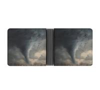 Powerful Tornado Classic Bifold Wallet for Men PortableID Window Large Capacity Slim Leather Wallets