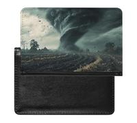 Powerful Tornado Leather Passport Holder Compact ID Card Cover Case Slim Travel Wallet for Men Women