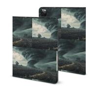 Powerful Tornado Printed Tablet Cases Compatible with iPad Series Pencil Holder Slim Trifold Stand Protective Cover