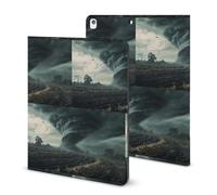 Powerful Tornado Printed Tablet Cases Compatible with iPad Series Pencil Holder Slim Trifold Stand Protective Cover