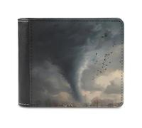 Powerful Tornado Trendy Bifold Wallet for Men Classic ID Window Large Capacity Slim Leather Wallets