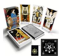 Powerful Vintage Black Tarot Cards Set with Guidebook, 78 Cards Tarot Deck