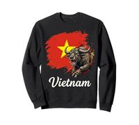 Powerful Water Buffalo Vietnam Flag Design Sweatshirt