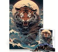 Powerful Waters Tiger Jigsaw Puzzle 1000 Piece for Adults Strong Logic Toy Anxiety Relief Clear Edge Festival Gift (50x75cm)