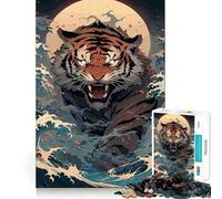 Powerful Waters Tiger Teenagers 1000 Piece Jigsaw Puzzle Think Smart Toy Bonding Time Smooth Cut Santa Wish List (38x52cm)