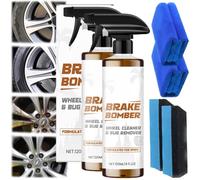 Powerful Wheel and Tire Cleaner Spray, 120ml Brake Bomber Foam for Rims & Tires, All-in-One Car Tire Shine Spray & Rim Cleaner, Wheel Shine for Car Tires (2Pcs)