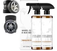 Powerful wheel and tire cleaner spray, car tire shine spray, 120 ml non-destructive coating cleaner, removes stubborn dirt, dust and rust, suitable for maintenance and repair, motorcycles
