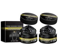 Powerful Wheel Cleaning Refurbish Wax, Multipurpose Long-Lasting Car Tire Refurbishment Cream, Wheel Shine Applicator for Rubber Vehicle Exterior Truck Tractor Scooter Bus (2pcs)