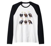 Powerful White Headed Bird of Prey Art Design Raglan Baseball Tee