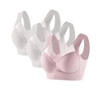Powerful Wireless Bra Full Figure Ice Anti Sagging Correcting Bras Line Top Women (Pink, XXXL)