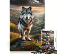 Powerful Wolf 1000 Pieces Jigsaw Puzzles for Teenagers Cognitive Toy Gentle Leisure Pattern Assembly Fine Art Piece (50x75cm)