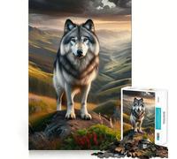 Powerful Wolf 1000 Pieces Jigsaw Puzzles for Teenagers Cognitive Toy Gentle Leisure Pattern Assembly Fine Art Piece (50x75cm)