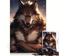 Powerful Wolf Anthro Jigsaw Puzzle for Teenagers 1000 Pieces Cognitive Toy Quiet Hobby Premium Edge (38x52cm)