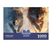 Powerful WolfExquisite 1000-Piece Jigsaw Puzzles for Adults Indomitable Wolf Containing A Wealth of Challenging Educational Puzzle Game Pieces - Designed to Be A Cherished Gift Jigsaw Puzzles for Adul