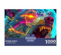 Powerful WolfIntricate 1000-Piece Jigsaw Puzzles for Adults Indomitable Wolf Presenting A World of Challenging Puzzle Games - These Stand As The Premier Gift Jigsaw Puzzles for Adults And Kids Age 12