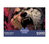 Powerful WolfIntricate 1000-Piece Jigsaw Puzzles for Adults Indomitable Wolf Presenting A World of Challenging Puzzle Games - These Stand As The Premier Gift Jigsaw Puzzles for Adults And Kids Age 12