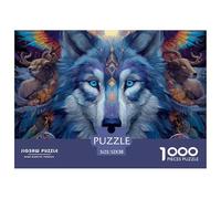 Powerful WolfPhenomenal 1000-Piece Jigsaw Puzzles for Adults Indomitable Wolf The Definitive Encounter with Impossible, Hard, Difficult Challenging Puzzle Games - This Is The Crowning Gift Jigsaw Puzz