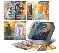 Powerful Yin and Yang Oracle Cards, 68 Oracle Cards Deck with Meanings on Them, Oracle Tarot Cards for Beginner, Evaluate Emotions, Relationships, Career, Health, Life (Black)