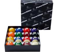 PowerGlide 16 Ball Pool Billiards Set | Spots and Stripes | Tournament | 2" / 51.0mm Diameter, with 1 7/8" / 47.5mm White Ball | Boxed | For Coin Operated Tables