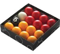 PowerGlide 16 Ball Pool Set, Tournament, 1 7/8" / 47.5mm Diameter, 7 Yellow, 7 Red, Black & Cue Balls, Boxed in Yellow PowerGlide Yellow