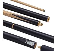POWERGLIDE ASAS Ash 2-Piece 50/50 Jointed Snooker Pool or Billiard Cue Stick | North American Ash Shaft | Hand Spliced Ebonised Butt | 19 oz | Full Size 57" | 9.5mm Tip