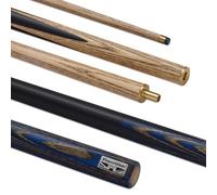 POWERGLIDE EXIOS Ash 2-Piece 50/50 Jointed Snooker Pool or Billiard Cue Stick | Ash Shaft | Hand Spliced Butt | 19 oz | Full Size 57" | 9.5mm Tip | Blue