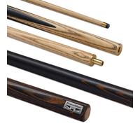 POWERGLIDE EXIOS Ash 2-Piece 50/50 Jointed Snooker Pool or Billiard Cue Stick | Ash Shaft | Hand Spliced Butt | 18 oz | Full Size 57" | 9.5mm Tip | Brown