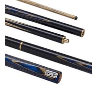 POWERGLIDE EXIOS Ash 3/4 Jointed Snooker Pool or Billiard Cue Stick - Ash Shaft - Hand Spliced Butt - 19 oz - Full Size 57" - 9.5mm Tip - Blue
