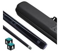 POWERGLIDE Fibreglass Snooker Cue Case & Set | Stylish Black 2-Piece Billiard Pool Cue | Soft Touch EVA Protective Svartur Case | Green Chalk | Precision Engineered Joint | Full Size 57" | 10 mm tip