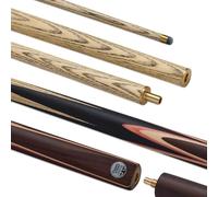 POWERGLIDE HAMPTON Ash 2-Piece 50/50 Jointed Snooker Pool or Billiard Cue Stick | North American Ash Shaft | Hand-spliced Rosewood Butt | 19 oz | Full Size 57" | 6 inch Extension | 9.5mm Tip