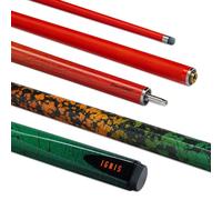 POWERGLIDE Ignis Carbon Fibre & Fibreglass 2 Piece 50/50 Joint Snooker Pool or Billiard Cue Stick | Ultra Smooth High Gloss | 19 oz | Full Size 57" | 10 mm Tip | Orange Design