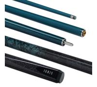 POWERGLIDE Ignis Carbon Fibre & Fibreglass 2 Piece 50/50 Joint Snooker Pool or Billiard Cue Stick | Ultra Smooth High Gloss | 19 oz | Full Size 57" | 10 mm Tip | Black Design