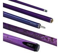 POWERGLIDE Ignis Carbon Fibre & Fibreglass 2 Piece 50/50 Joint Snooker Pool or Billiard Cue Stick | Ultra Smooth High Gloss | 19 oz | Full Size 57" | 10 mm Tip | Purple Design