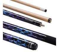 POWERGLIDE One 2-Piece Pool Cue Stick | Burner II | Maple Wood Shaft & Ramin Butt with Decal | Pool Joint with Plastic Collar | Full Size 57" | 13 mm Tip