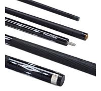 POWERGLIDE One 2-Piece Pool Cue Stick | Luxe Carbon | Carbon Fibre & Fibreglass | Ultra Smooth Gloss Leather Grip | Full Size 57" | 10 mm Tip