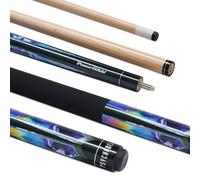 PowerGlide One 2-Piece Pool Cue Stick | Psychedelic | Ramin Shaft and Butt with Colourful Decal Design | Pool Joint with Plastic Collar | Full Size 57' | 13 mm