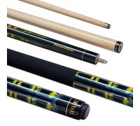 POWERGLIDE One 2-Piece Pool Cue Stick | Skyline | Maple Wood Shaft and Ramin Butt with Decal Design | Pool Joint with Plastic Collar | Full Size 57" | 13 mm Tip
