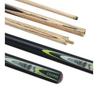 PowerGlide One 2-Piece Snooker Cue Stick | Eclipse | Ash Wood Shaft and Butt with Decal Design | Brass Joint | Full Size 57" | 10 mm Tip