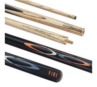 POWERGLIDE One 2-Piece Snooker Cue Stick | Vibe | Ash Wood Shaft and Butt with Decal Design | Brass Joint | Full Size 57" | 10 mm Tip