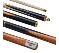 PowerGlide One 3/4 Jointed Snooker Cue Stick | Aero | Ash Wood Shaft with hardwood butt and coloured veneers | Brass joint | Full Size 57" | 9.5 mm Tip