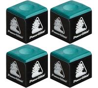 POWERGLIDE Snooker Pool & Billiard Cue Tip Chalk | Green Felt Colour | 4 Cubes