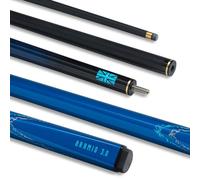 PowerGlide Snooker Pool or Billiard Cue | Carbon Fibre & Fibreglass | Ultra Smooth Metallic Painted High Gloss Blue/Black | 2-Piece 50/50 Joint | Full Size 57" | 10mm Tip | Asstd Weights 18oz & 19oz