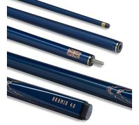 POWERGLIDE Snooker Pool or Billiard Cue | Carbon & Fibreglass | Ultra Smooth Metallic Painted High Gloss Blue & Rose Gold | 2-Piece 50/50 Joint | 19oz | Full Size 57" | 10mm Tip