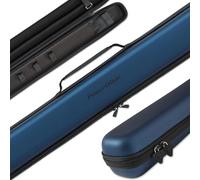 POWERGLIDE Snooker Pool or Billiard Cue Case | Svartur | Modern Design Soft Touch EVA | Handle & Shoulder Strap | Protective Foam Interior | Accessory Pockets | to Fit 2-Piece 50/50 Joint Cue | Blue