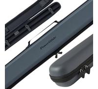 POWERGLIDE Snooker Pool or Billiard Cue Case | Svartur | Modern Design Soft Touch EVA | Handle & Shoulder Strap | Protective Foam Interior | Accessory Pockets | to Fit 2-Piece 3/4 Joint Cue | Grey