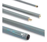 POWERGLIDE Snooker Pool or Billiard Cue | Circa | Fibreglass | 2 Piece 50/50 Brass Joint | Full Size 57" | 10mm Tip | Matte Grey | Assorted Weights 18oz & 19oz