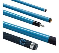 POWERGLIDE Snooker Pool or Billiard Cue | Quanta | Carbon & Fibreglass | Ultra Smooth Gloss, Matte Grip | 2 Piece 50/50 Joint | 13mm Tip | Full Size 57" | Cerulean Blue