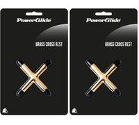 POWERGLIDE Snooker, Pool or Billiard Cue Rest | Cross | Brass | One Size (Pack of 2)