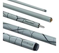 POWERGLIDE Snooker Pool or Billiard Cue Stick | Estrella | Fibreglass | Ultra Smooth High Gloss | 2 Piece 50/50 Joint | Grey Cracked Ice | 19 oz | 10mm Tip | Full Size 57"
