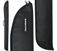 POWERGLIDE Snooker Pool or Billiard Protective Soft Cue Case Sleeve | Ultra Slim | Lightweight | Black Vinyl | Zip Closure | Protects and Holds One 3/4 Joint Cue